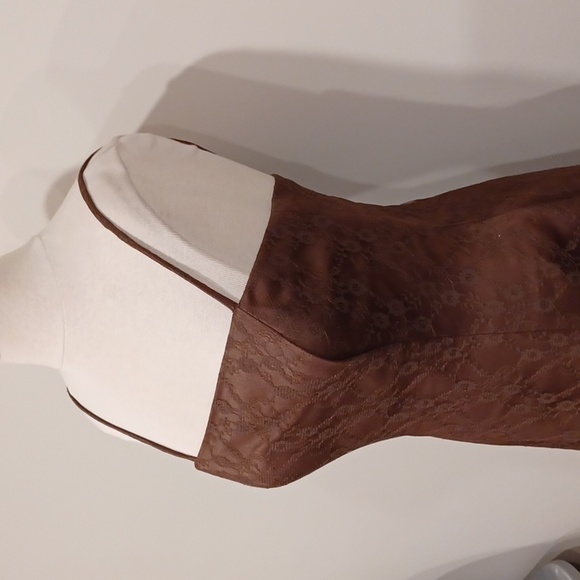 Bella Formals "Chocolate" Lace Tea Length Bridesmaid/Cocktail Dress NEW- Sz. 8 - Picture 7 of 11